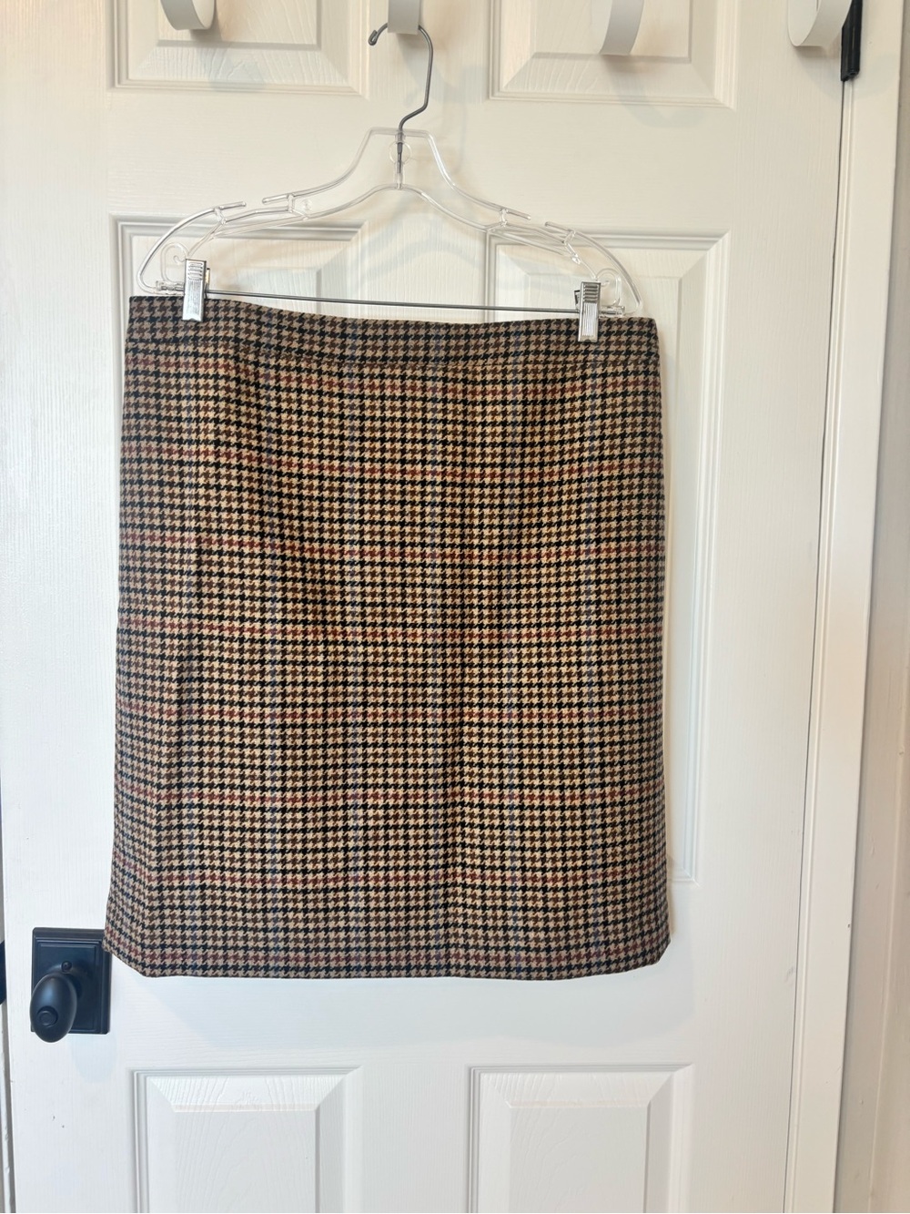 J. Crew Factory Houndstooth Pencil Skirt in Brown and Black